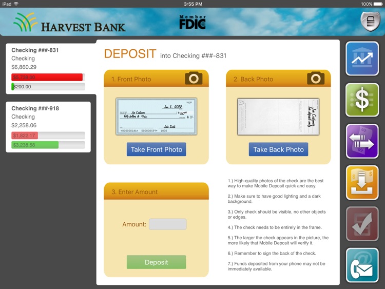 Harvest Bank Mobile for iPad screenshot-3