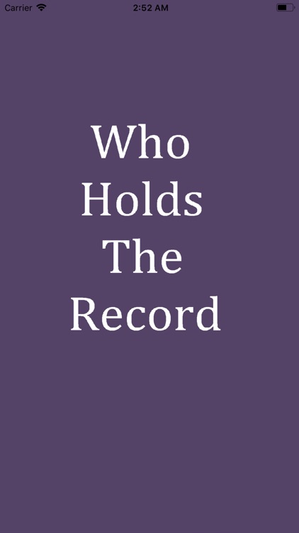 Who Holds The Record