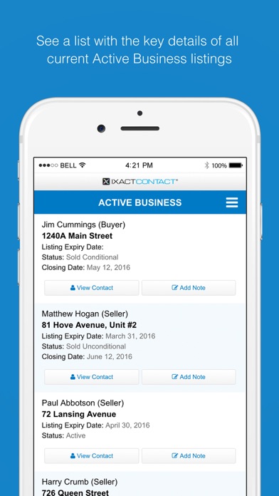 Morris Marketing IXACT Contact Screenshot