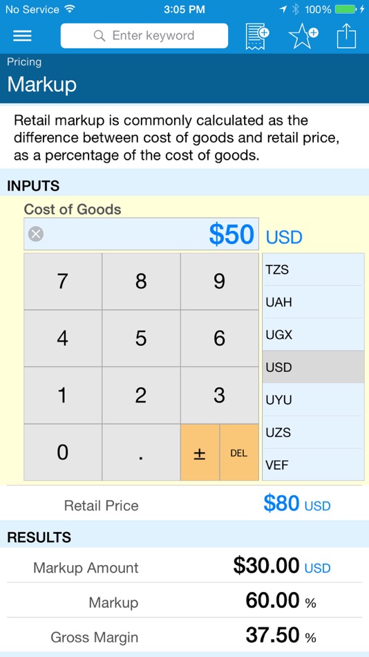 #1. Retail Calculators (iOS) Av: Calculated Industries