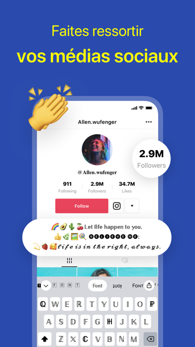 Screenshot #2 pour Emoji Fonts:Polices de Clavier