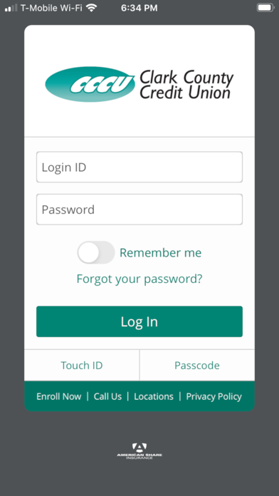 Clark County Credit Union Screenshot