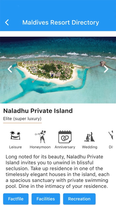 Maldives Resort Directory Screenshot