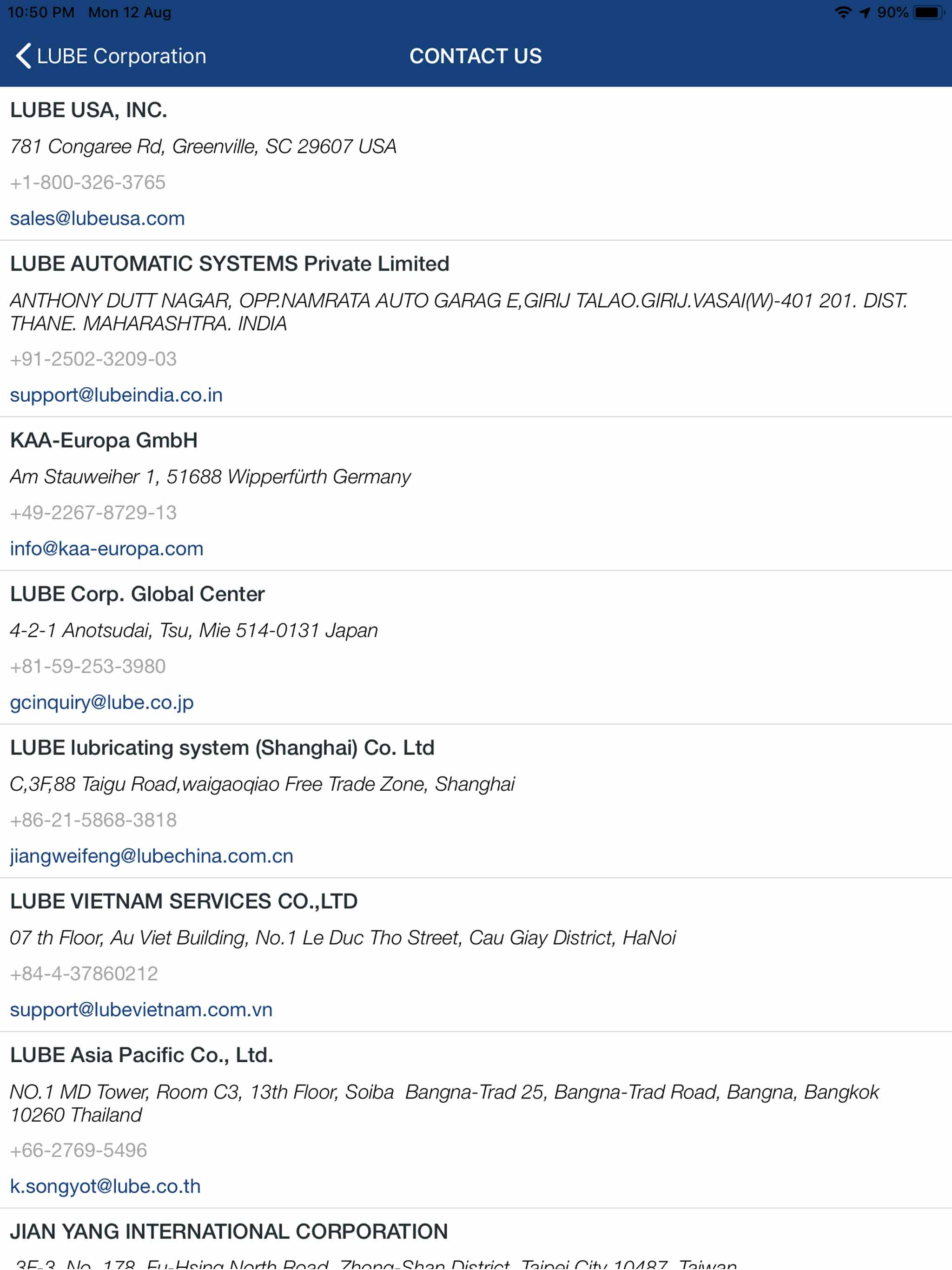 LUBE Corporation