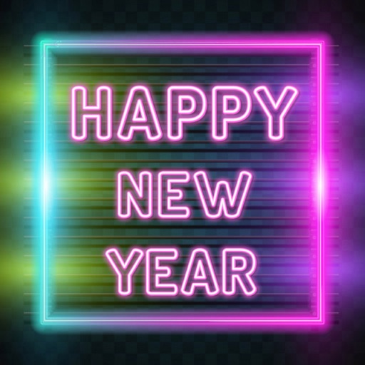 2021 New Year Neon Stickers