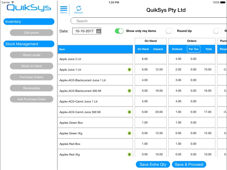 QuikSys Stock Manager