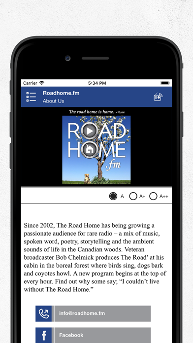 Roadhome fm Screenshot