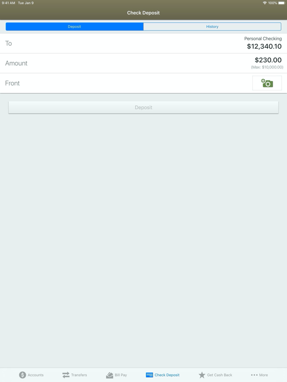 Uwharrie Bank e-zMobile iPad screenshot 5 - Finance app
