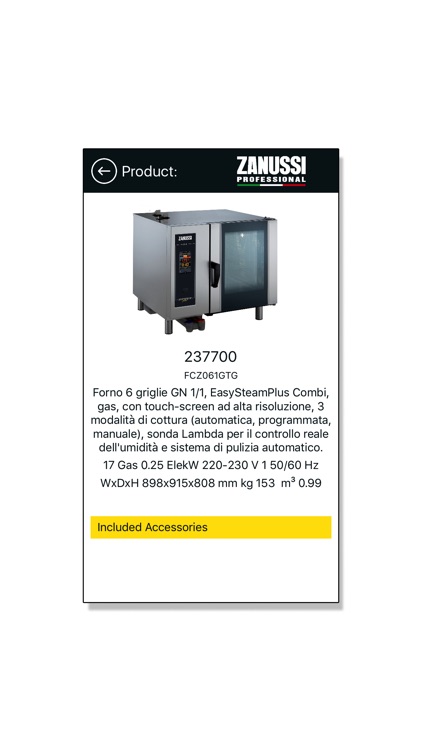 Zanussi Professional Pricelist