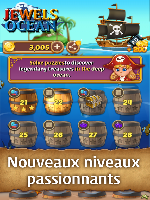 Screenshot #5 pour Jewels Ocean: Match3 Puzzle