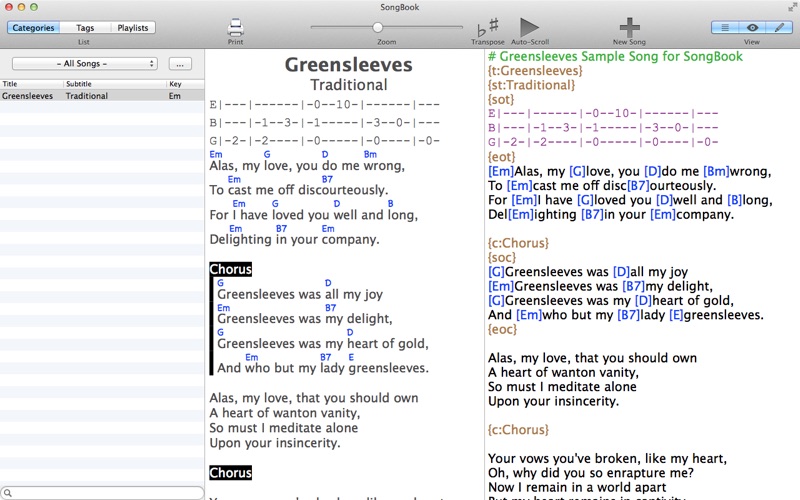 Screenshot #1 for SongBook