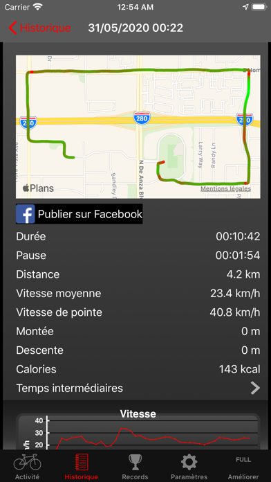 Screenshot #2 pour Fitmeter Bike Basic - GPS vélo