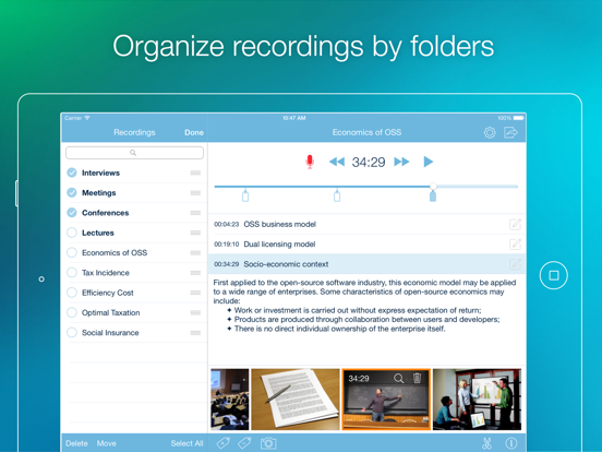 eXtra Voice Recorder. iPad app afbeelding 2