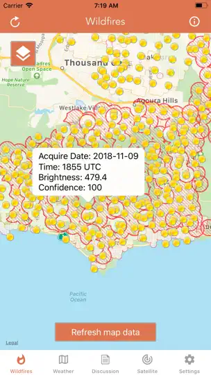 Wildfire - Fire Map Info iPhone Screenshot 1