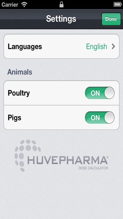 Huvepharma Dose Calculator Screenshot
