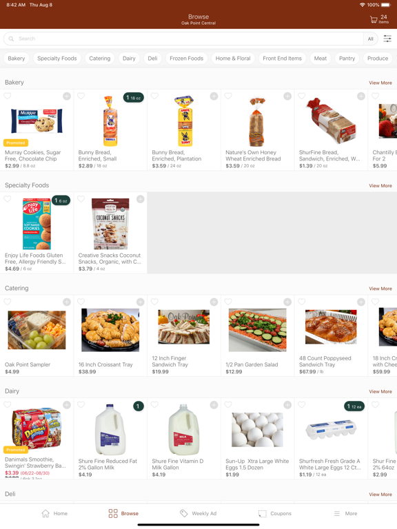 Oak Point Fresh Market iPad screenshot 1 - Shopping app