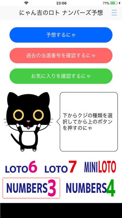 にゃん吉のロト ナンバーズ予想