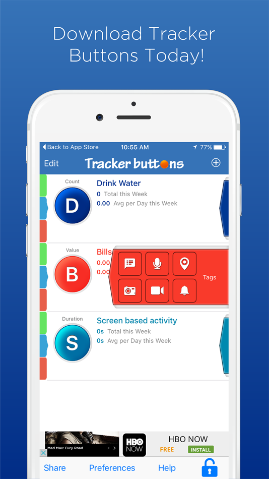 #5. Tracker Buttons Pro (iOS) By: KEWLCODE TECHNOLOGIES PRIVATE LIMITED
