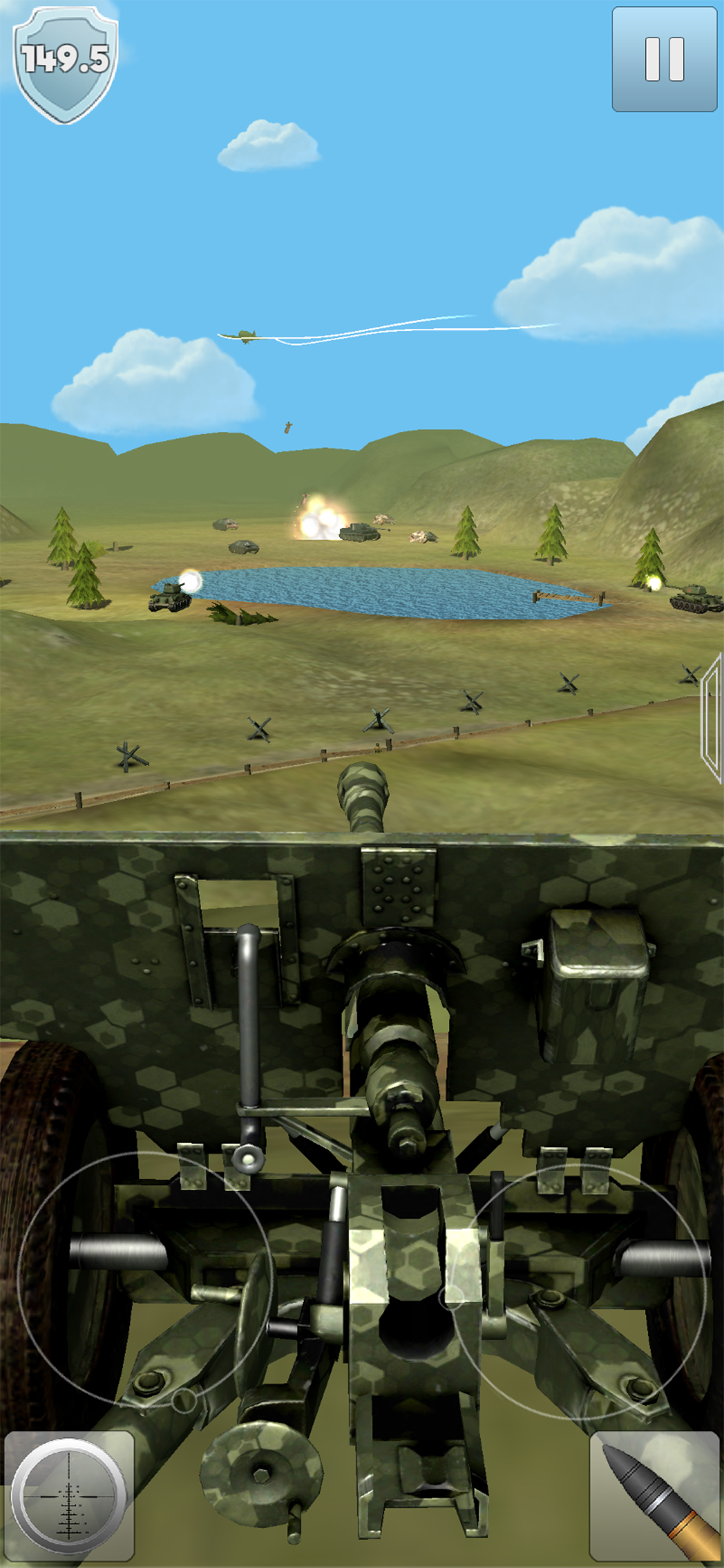 Artillery Guns: Destroy Tanks