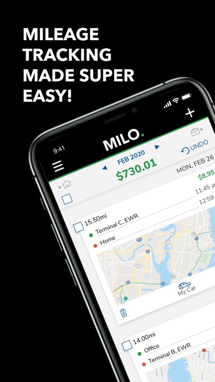 Mileage tracker by Milo