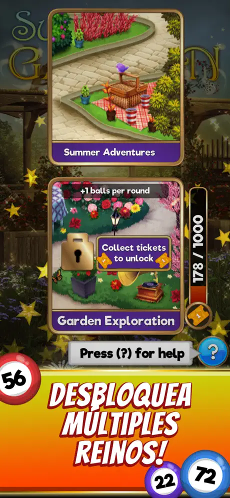 Bingo game Quest Summer Garden