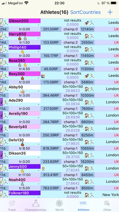 runPress. Athletics manager Screenshot