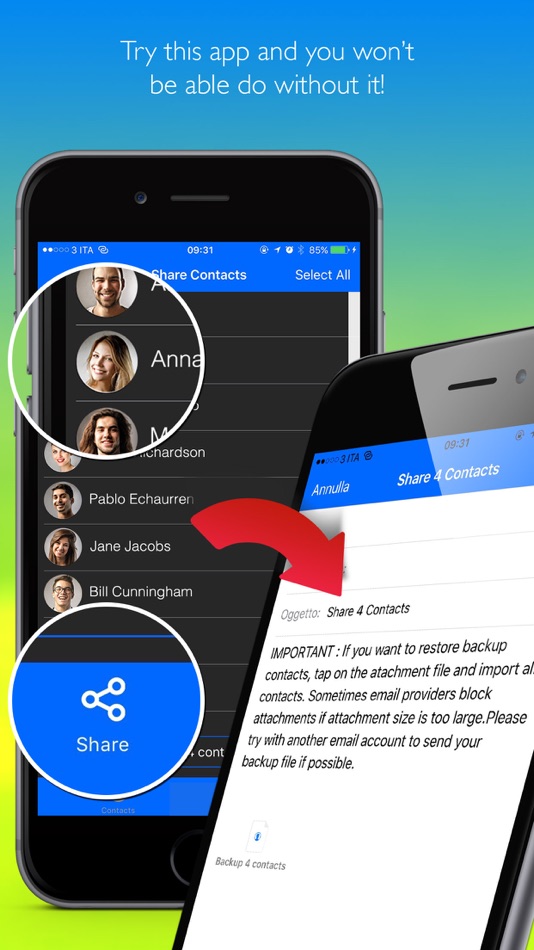 #2. Easy Share Contacts - backup (iOS) By: Giacomo Guglielmi