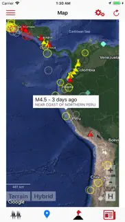volcanoes & earthquakes iphone screenshot 2