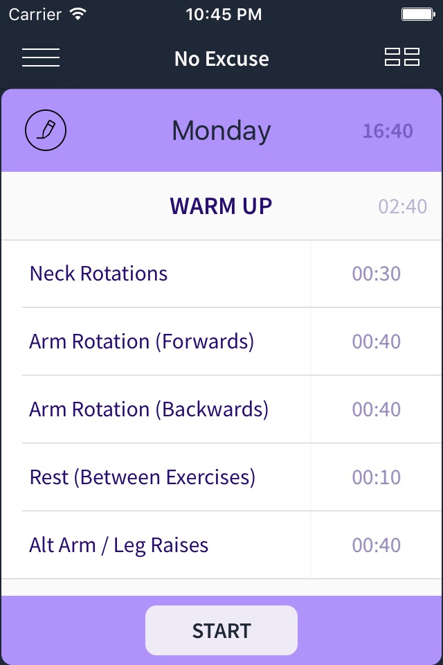 No Excuse - training timer screenshot 2