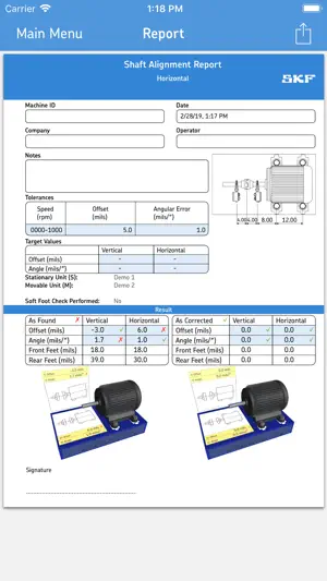 SKF Shaft alignment screenshot 4