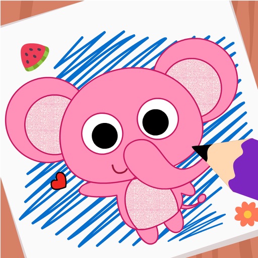 Purple Pink Coloring Book-Kids Icon