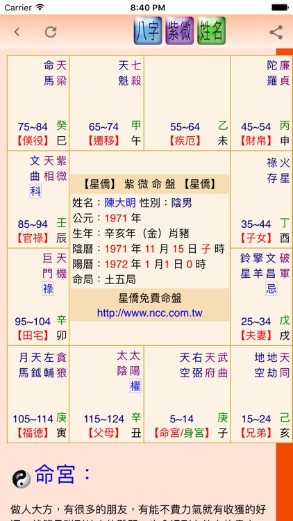 星僑命盤 screenshot-3