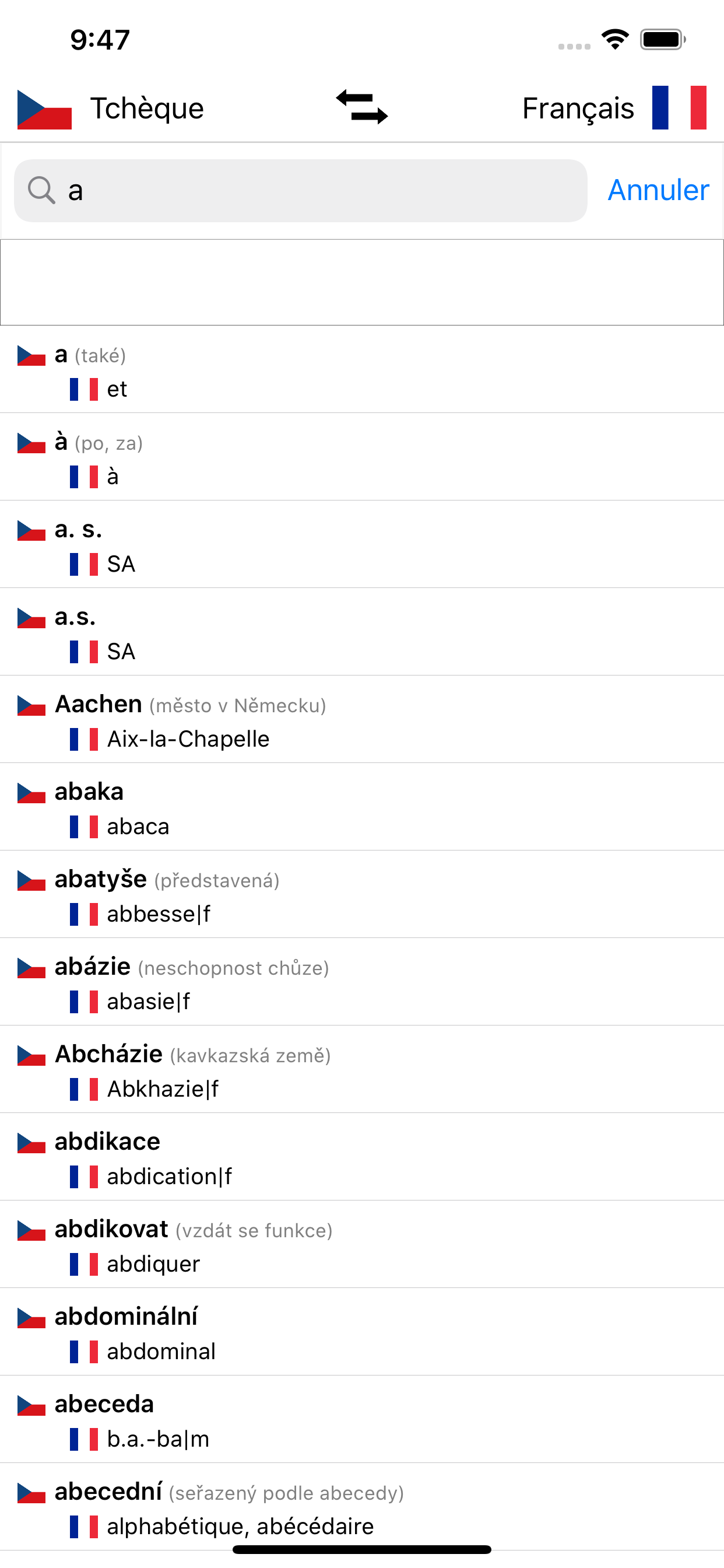 Dictionnaire Tchèque/Français screenshot 5