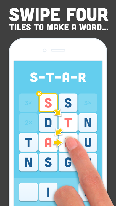 Swipe Four: 4-Letter Word Game screenshot 1