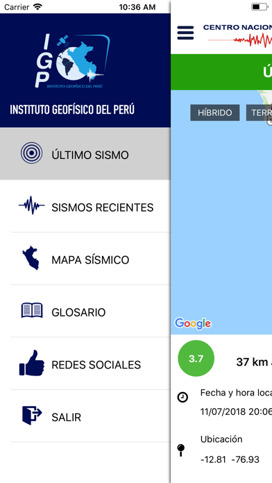 Sismos Perú Screenshot