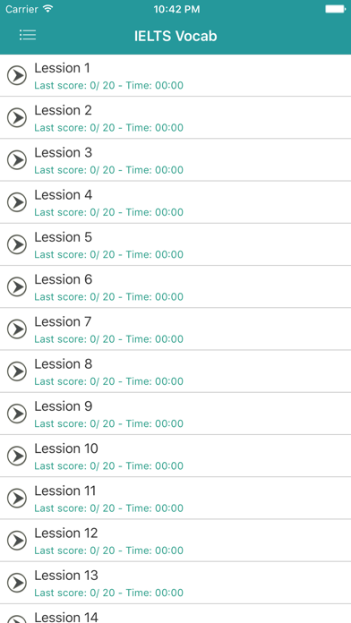IELTS Vocabulary Test - Full iPhone screenshot