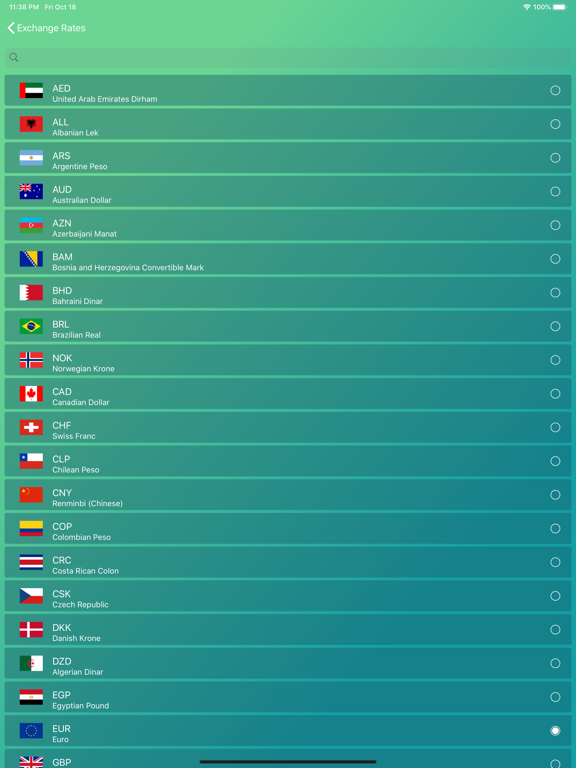 Currency Conversion ٞ iPad screenshot 4 - Finance app