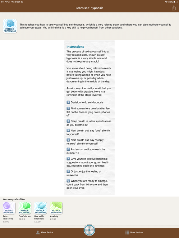 Screenshot #4 pour Self-hypnosis Patrick Browning
