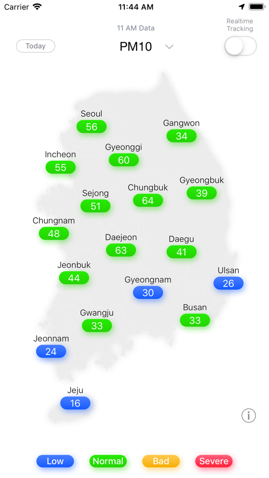 PM10 Tracker (미세먼지알림이) - 1.13.28 - (iOS)