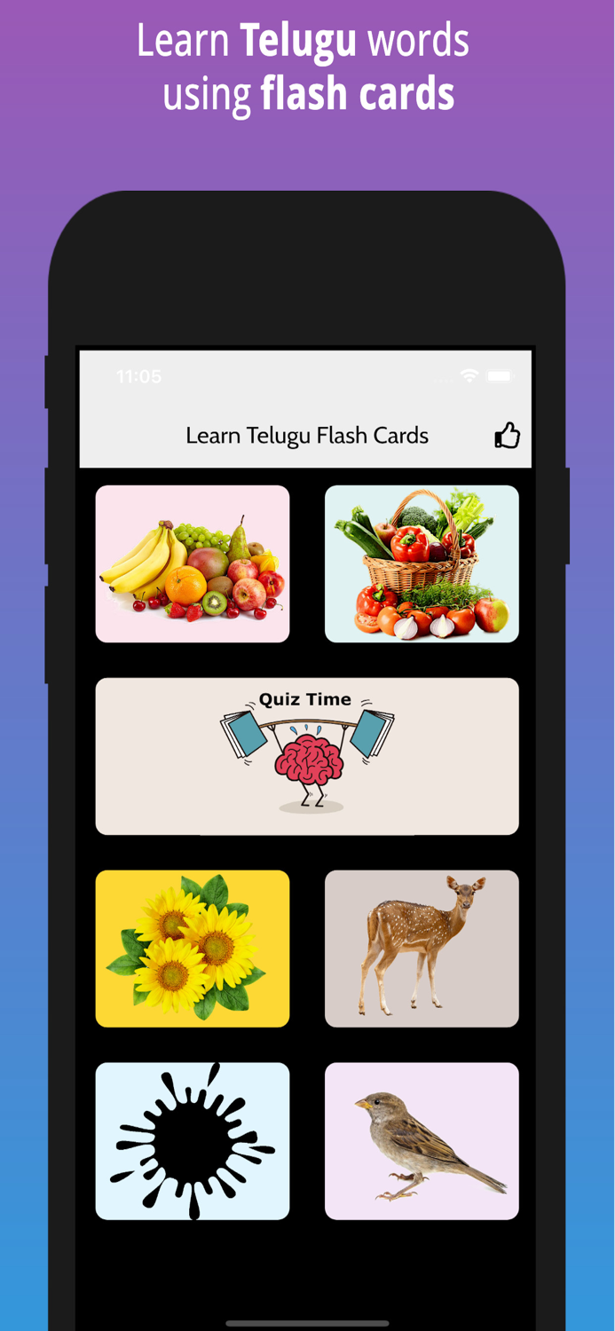 Learn Telugu Flash Cards