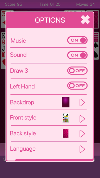 Pink Solitaire screenshot 2