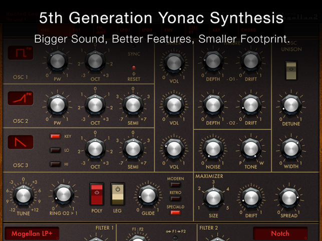 ‎ภาพหน้าจอของ Magellan Synthesizer 2