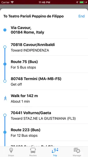 Captura de pantalla de Bus Roma en iPhone 6