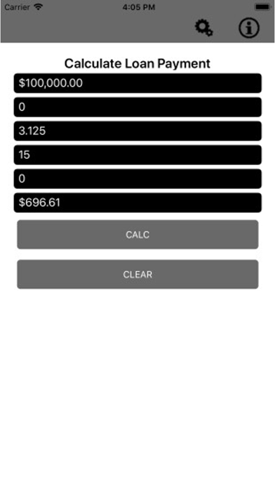 PCS Loan Payment Calculator Screenshot