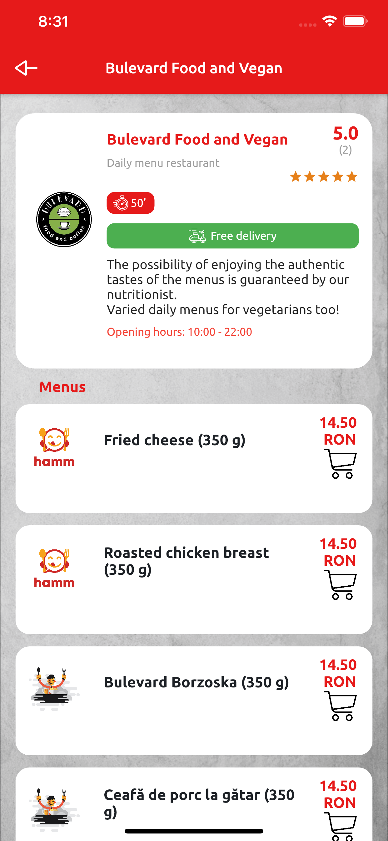 Hamm - food ordering