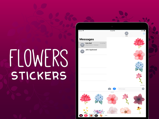 Flowers Emojis iPad screenshot