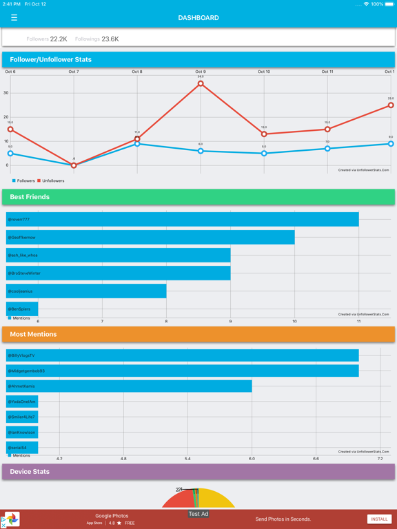 Screenshot #5 pour Unfollower Stats