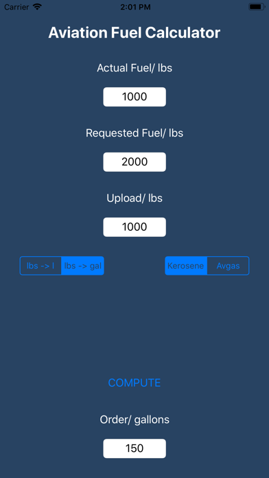 Aviation Fuel Calculator Screenshot