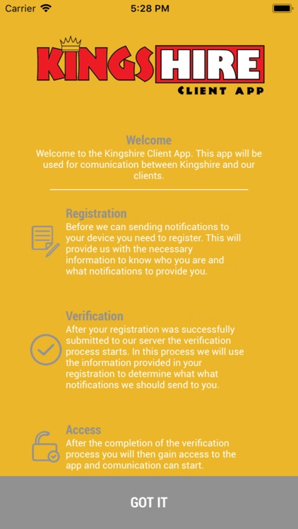 Kings Hire Client App