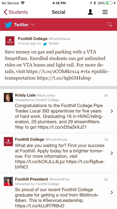 Foothill College Mobile Screenshot